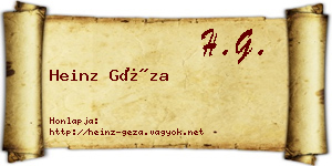 Heinz Géza névjegykártya